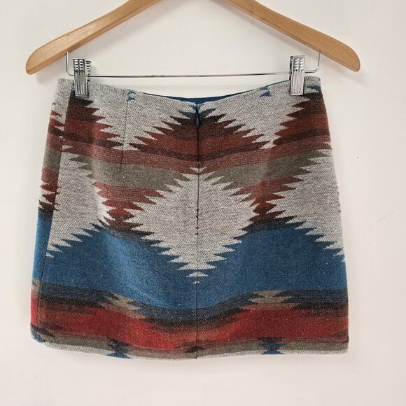 AEO American Eagle Outfitters Mini Skirt Sz 4 Western Aztec Southwestern Blanket - Picture 3 of 8